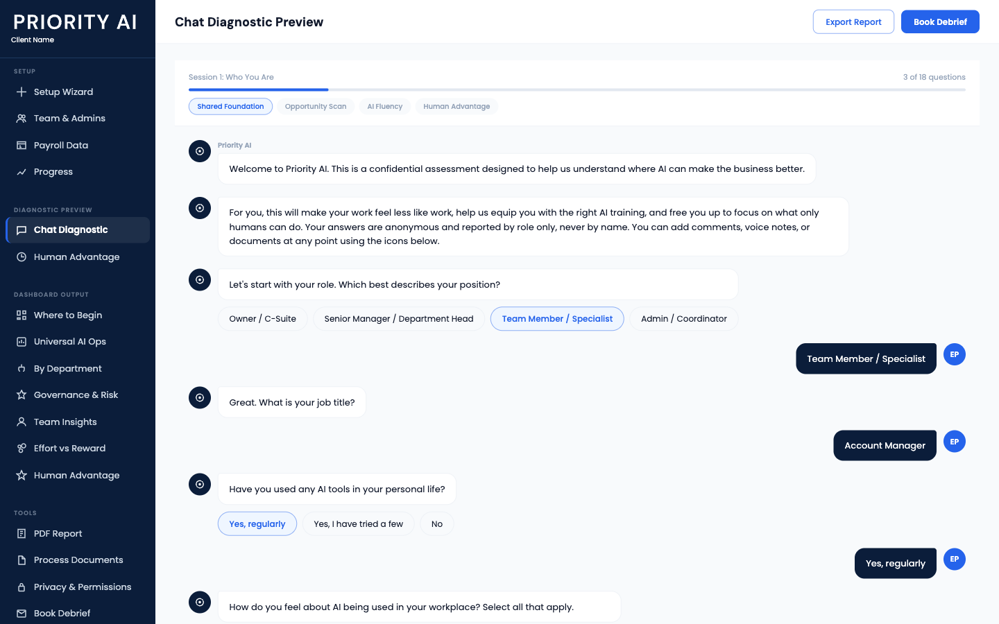 Chat diagnostic